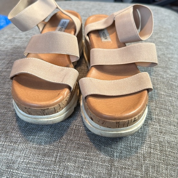 Steve Madden Bandi Wedges Beige- Womens- - Picture 4 of 10